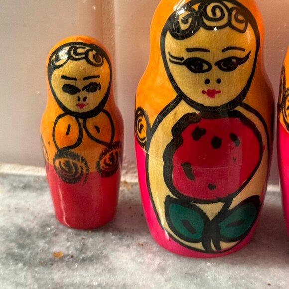 Vintage Russian Nesting Dolls 1990s Set 8 Hand-Painted Matryoshka Stacking rare - Picture 16 of 16
